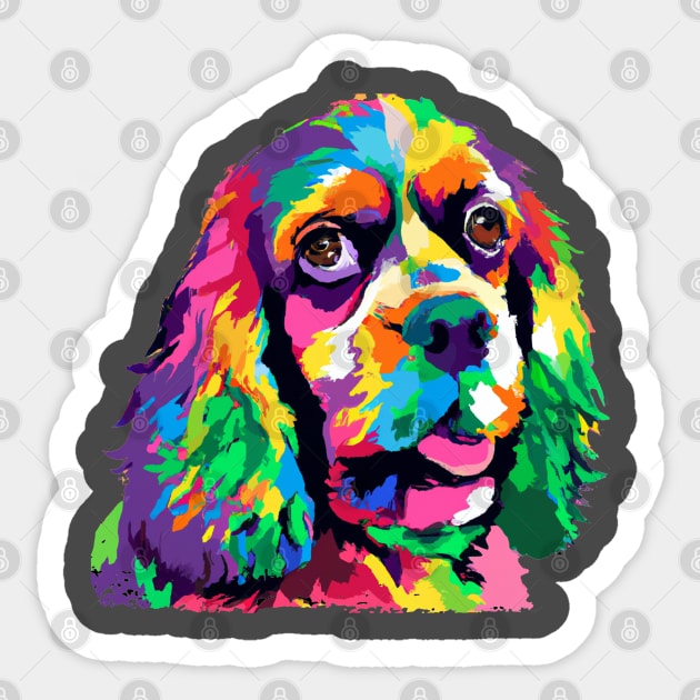 Spaniel Pop Art Dog Lover Gifts Spaniel Sticker TeePublic